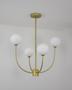 Imagem de Lustre Pendente Grape Bola Globo Branco Dourado ZR113WGD Starlux