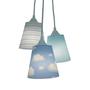 Imagem de Lustre Pendente Infantil Nuvens e Zig Zag Azul e Branco