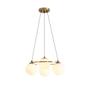 Imagem de Lustre Pendente Jabuticaba Globo Leitoso Redondo Dourado 4xE27 Bivolt PT1001