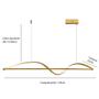 Imagem de Lustre Pendente Led 25w 3000k Dourado Fosco 120cm Arch Linear Bivolt