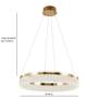 Imagem de Lustre Pendente Led 50w 3000k Bronze e Cristal Lux Redondo 58cm Bivolt