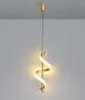 Imagem de Lustre Pendente Led Espiral Dna Infinito Vertical Moderno 40cm Dourado Branco Quente 3000K 10W Bivolt 110V 220V Para Sala Mesa Jantar Quarto Cabeceira