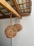 Imagem de Lustre pendente luminária artesanal de fibra de cipó de samambaia natural feito a mão tamanho m