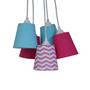 Imagem de Lustre Pendente Luminária Cacho Mix Chevron Rosa e Azul