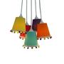 Imagem de Lustre Pendente Luminária Cacho PomPom Tecidos Coloridos