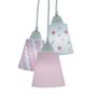 Imagem de Lustre Pendente Luminária Chevron e Aplique Estrelas Rosa e Cinza