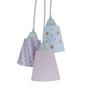 Imagem de Lustre Pendente Luminária Chevron e Aplique Estrelas Rosa e Cinza