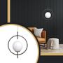 Imagem de Lustre Pendente Luminaria Teto Ball Preto com Esfera Vidro Leitoso All Lux