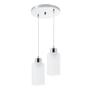 Imagem de Lustre Pendente Luminária Track em Vidro Leitoso Para Sala de Jantar Balcão Bancada Para 2 Lâmpadas E27 Bivolt