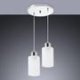 Imagem de Lustre Pendente Luminária Track em Vidro Leitoso Para Sala de Jantar Balcão Bancada Para 2 Lâmpadas E27 Bivolt