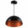 Imagem de Lustre Pendente Meia Lua 30 cm Alumínio Preto Com Cobre
