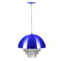 Imagem de Lustre Pendente Meia Lua 40cm Azul Metalico Cristal Acrilico