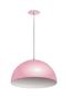 Imagem de Lustre Pendente Meia Lua Orby 40Cm Rosa Com Branco Rrjv