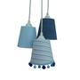 Imagem de Lustre Pendente Menino Cacho Pompom Tons de Azul
