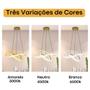 Imagem de Lustre Pendente Moderno Led De Teto Para Sala Quarto Curve Infinito 40W 3 Em 1 Bivolt