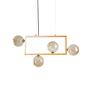 Imagem de Lustre Pendente Nordecor Jabuticaba 2381 G9 Dourado com Ambar 