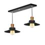 Imagem de Lustre Pendente Nordic Duplo Base Retangular Preto/Cobre