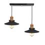 Imagem de Lustre Pendente Nordic Duplo Base Retangular Preto/Cobre