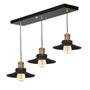 Imagem de Lustre Pendente Nordic Triplo Base Retangular Preto/Cobre