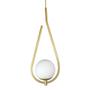 Imagem de Lustre Pendente ON DROP - DOURADO com globo de vidro Branco