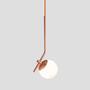 Imagem de Lustre Pendente ON LY - BRONZE com globo de vidro Branco