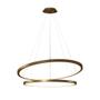 Imagem de Lustre Pendente Orluce Led 2 Aros Arco Dourado 40/50Cm 2700K