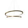 Imagem de Lustre Pendente Orluce Tabat OR1750 com 2 Aros 50/40cm Dourado Led Bivolt