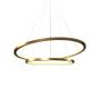 Imagem de Lustre Pendente Orluce Tabat OR1790 com 2 Aros 60/40cm Dourado Led Bivolt