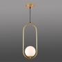 Imagem de Lustre Pendente Painel Oval Globo Teto E27 Decoraçao Moderna Enfeite Recepçao Casa Ambiente Iluminaçao Resistente Multiuso