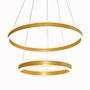 Imagem de Lustre Pendente Φ40Φ60CM 126W 3000K 12600LM Bivolt Metal Escovado+Acrilico Dourado Cabo: 2,5M - Sind