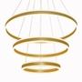 Imagem de Lustre Pendente Φ40Φ60Φ80CM 226W 3000K 22600LM Bivolt Metal Escovado Dourado+Acrilico Cabo: 4MT