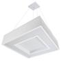 Imagem de Lustre Pendente Quadrado Branco 60x60cm + 8 lâmpadas led bulbo A60 12w E27 branco quente 3000k St4541/62