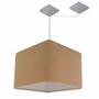 Imagem de Lustre Pendente Quadrado Com Desvio Md-4268 Cúpula em Tecido 30/35x35cm Palha - Bivolt