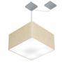 Imagem de Lustre Pendente Quadrado Com Desvio Rustico Bege MJ-4270 Para Mesa de Jantar e Estar