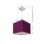 Imagem de Lustre Pendente Quadrado Md-4058 Cúpula em Tecido 21/25x25cm Roxo - Bivolt