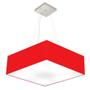 Imagem de Lustre Pendente Quadrado Md-4137 Cúpula em Tecido 15/70x70cm Vermelho - Bivolt