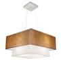 Imagem de Lustre Pendente Quadrado Palha e Branco MJ-4066 Para Mesa de Jantar e Estar