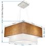 Imagem de Lustre Pendente Quadrado Palha e Branco MJ-4083 Para Mesa de Jantar e Estar