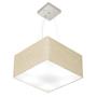 Imagem de Lustre Pendente Quadrado Rustico Bege MJ-4005 Para Mesa de Jantar e Estar