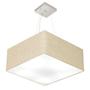 Imagem de Lustre Pendente Quadrado Rustico Bege MJ-4040 Para Mesa de Jantar e Estar