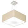 Imagem de Lustre Pendente Quadrado Rustico Bege MJ-4071 Para Mesa de Jantar e Estar