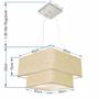 Imagem de Lustre Pendente Quadrado Rustico Bege MJ-4157 Para Mesa de Jantar e Estar