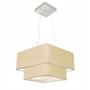Imagem de Lustre Pendente Quadrado Rustico Bege MJ-4157 Para Mesa de Jantar e Estar