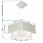 Imagem de Lustre Pendente Quadrado Rustico Cinza e Branco MJ-4157 Para Mesa de Jantar e Estar