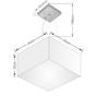 Imagem de Lustre Pendente Quadrado Vivare Md-4197 Cúpula em Tecido 25/45x45cm - Bivolt