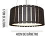 Imagem de Lustre Pendente redondo de madeira Saruê de 40cm Preto