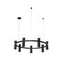 Imagem de Lustre Pendente Redondo Industrial Arco Aro 70cm Preto 674