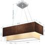 Imagem de Lustre Pendente Retangular Café e Bege MJ-4321 Para Mesa de Jantar e Estar