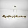 Imagem de Lustre Pendente Retangular Concha Dourado 1,50m 668