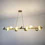 Imagem de Lustre Pendente Retangular Concha Dourado 1,50m 668